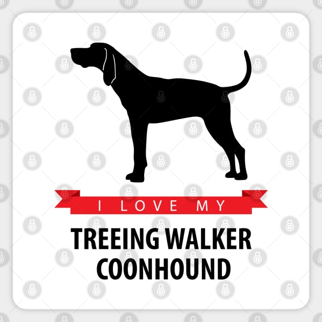 I Love My Treeing Walker Coonhound Sticker by millersye